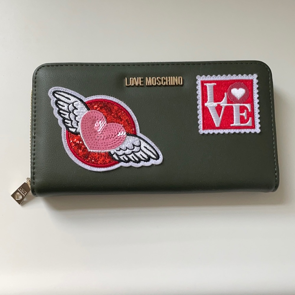 Love Moschino Stamp Appliqué Zip Around Wallet